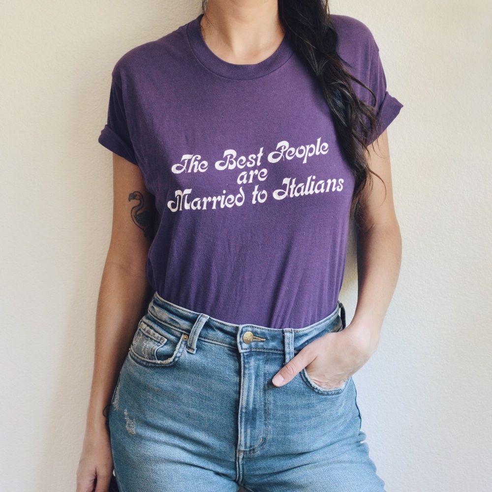 vtg 80s The Best People are Married to Italians T